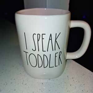 White Mug with 'I Speak Toddler' Text NWOT